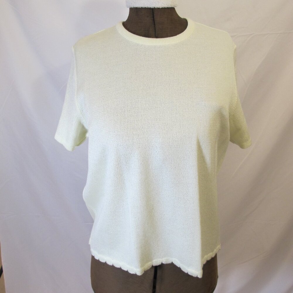 Mita short-sleeved sweater, light but bright yellow-green  16P
